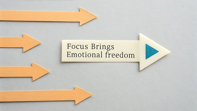 Focus Brings Emotional Freedom with Directional Arrows Concept