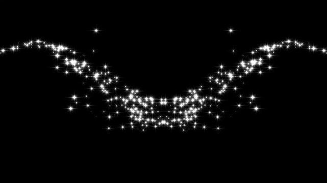 cartoon glitter stars line, magic glitter line stars, Glowing magic glitter trail animation with twinkling stars, glowing doodle stars, star line path,  black background sparkle animation 4k.