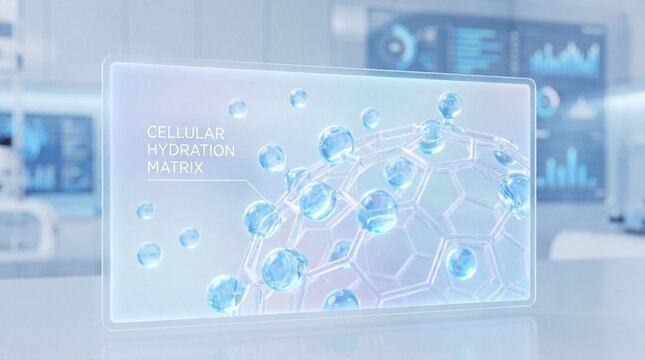Microscopic view of blue cellular structures in scientific laboratory setting