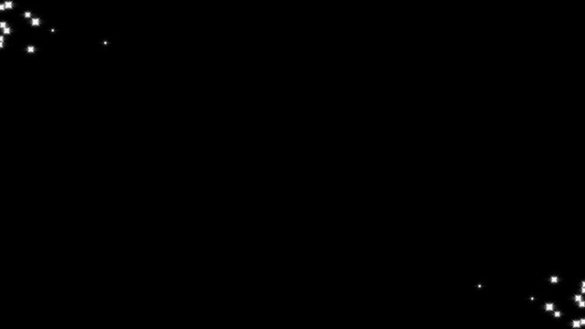 Glitter line transition animation, glittering sparkles twinkle stars line and twinkle sparkle stars animation, glitter line star twinkle glittering, valentine on black screen background. 4k