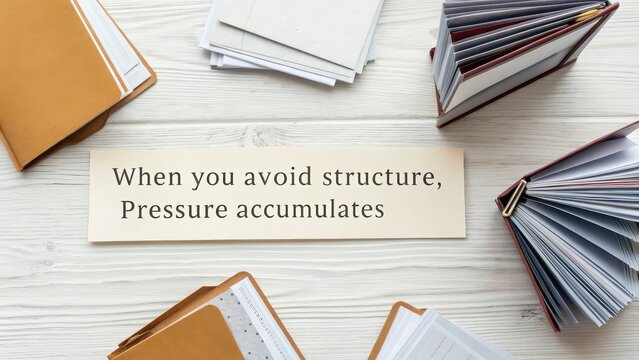Thoughtful Quote on Pressure and Structure in Workspace Setting