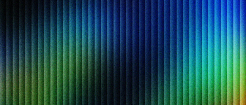 Abstract vertical line background with blue and green gradient light, futuristic neon stripe pattern for technology banners. Modern digital texture with glowing parallel bars and dark shadows.