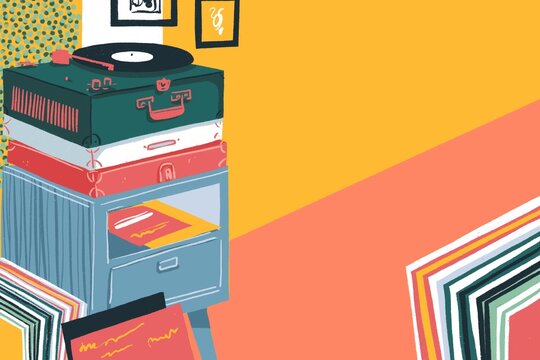 Vinyl Record Player Corner