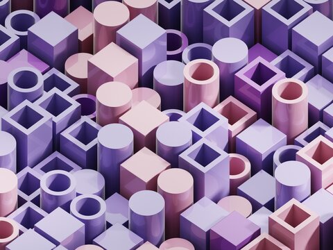 Colorful Shapes in a Pattern on a Flat Surface