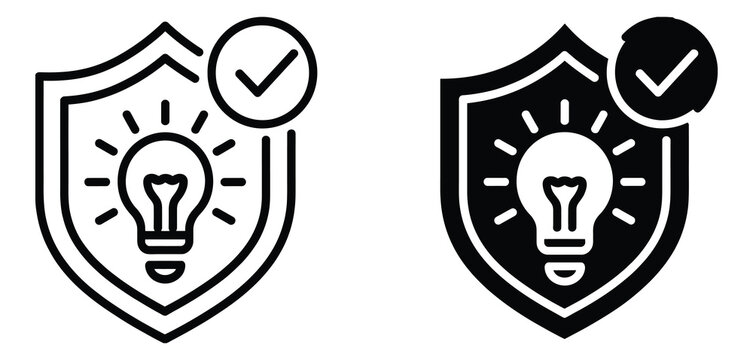 Intellectual property icon element icon for design branding print and digital media isolated vector symbol for legal rights, innovation security and content protection, professional minimalist 