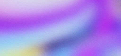 Holographic gradient background with iridescent purple and blue colors. Abstract grainy texture...
