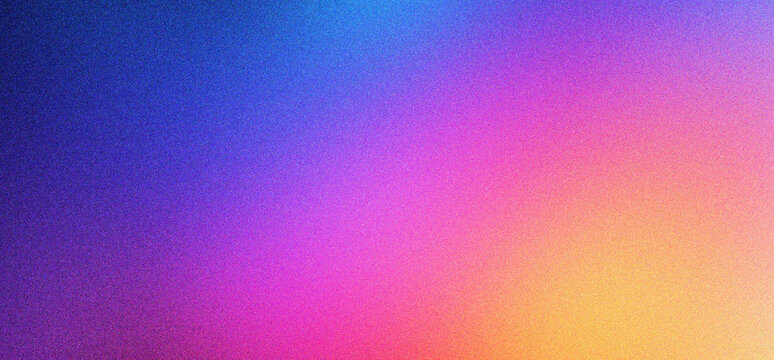 Vibrant gradient background with grainy texture, colorful abstract blur in purple pink and blue hues. Soft grainy gradient texture for modern web design, artistic multicolor blurred backdrop.
