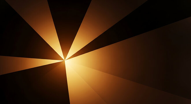 Abstract golden sunburst background featuring converging light rays and dramatic shadows abstract sunburst background geometric contrast starburst