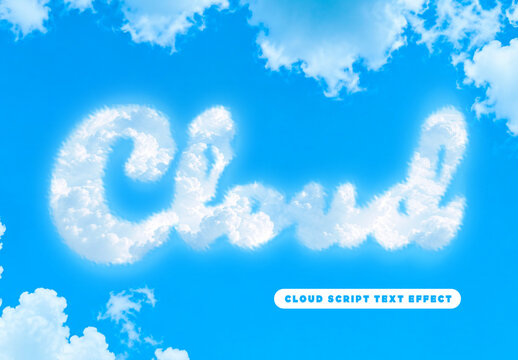 Cloud Script Text Effect