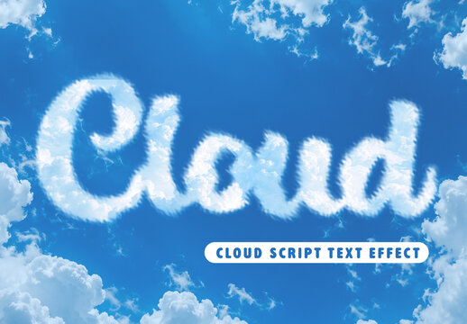 Cloud Script Text Effect