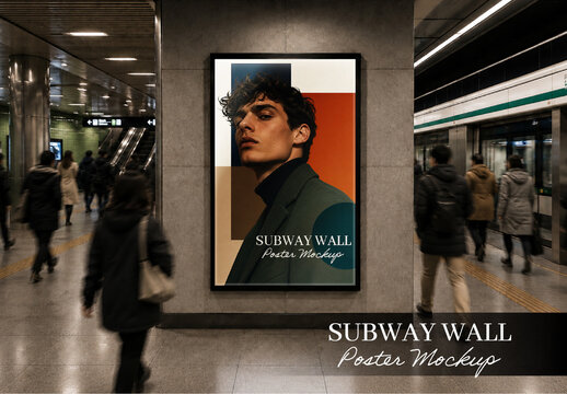 Subway Wall Poster Mockup