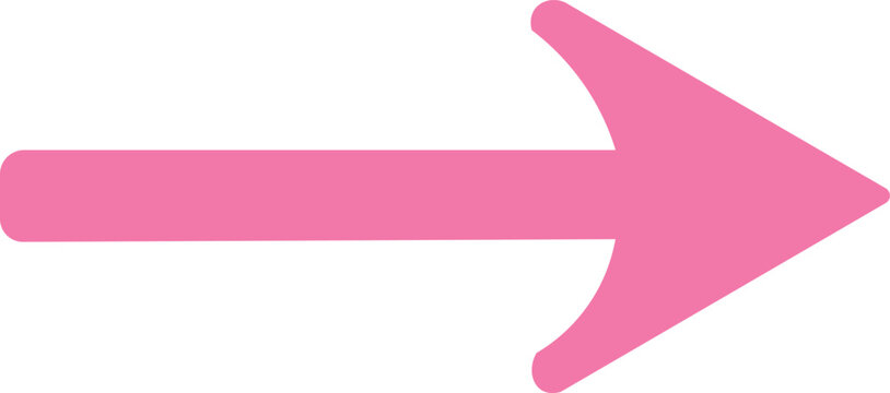 Pink right arrow pointing to the right side  direction symbol  navigation icon  simple shape
