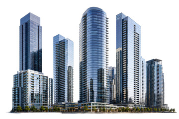 Obraz premium Modern Highrise Buildings Isolated For Urban Development Concepts