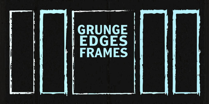 grunge edges frames on black background vertical