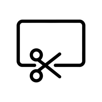 Screen clipping tool icon, screenshot capture symbol, vector illustration