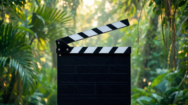 Professional documentary film slate clapperboard held on a cinematic movie set, symbolizing video production, filmmaking industry, creative storytelling, and the art of professional cinematography.