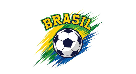 Obraz premium Brasil Soccer Championship Logo with Football and Vibrant Colors