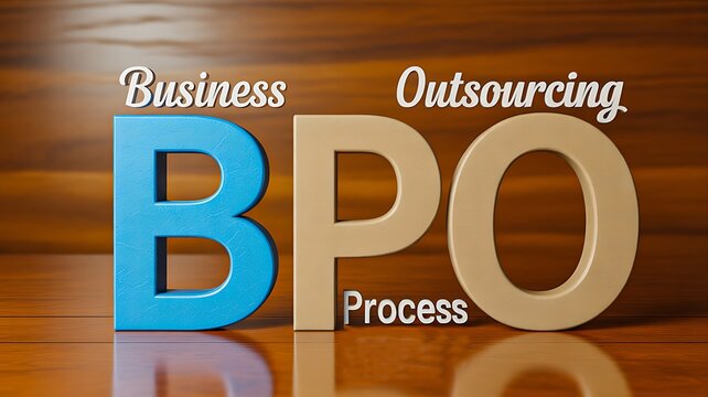 Business process outsourcing concept with bpo acronym for corporate services