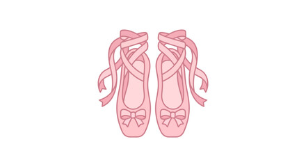 A pair of delicate pink ballet slippers with ribbons tied in bows. © Suhadi_Martodimejo