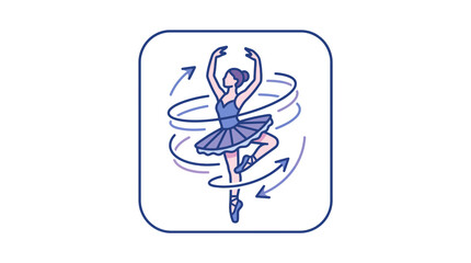 A stylized illustration of a ballerina performing a graceful spinning dance move. © Suhadi_Martodimejo