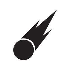 Black vector comet icon with trail, simple astronomy symbol © MahmudulHasan