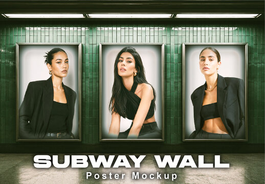 Subway Wall Poster Mockup
