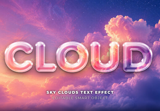 Sky Clouds Text Effect