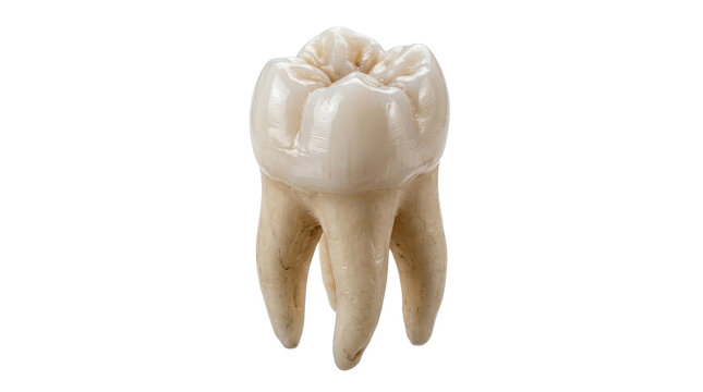 Anatomically correct human molar tooth on a transparent background PNG file
