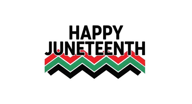 Happy Juneteenth celebration banner with African American heritage colors and festive design