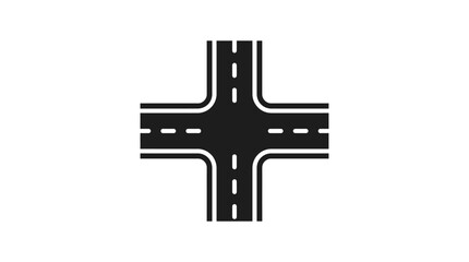 road intersection flat icon crossroads highway street © sahidabegum