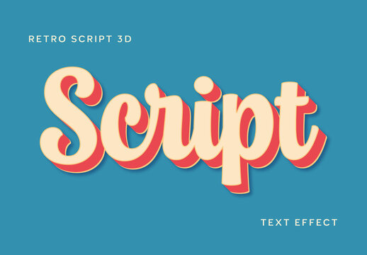 Retro Script 3D Text Effect