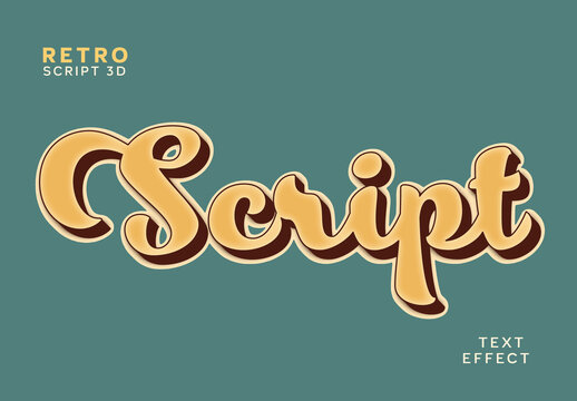 Retro Script Text Effect