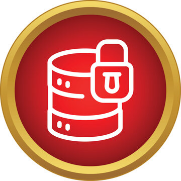 Database icon showing data protection and secure server storage