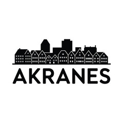Obraz premium akranes city skyline silhouette black white background