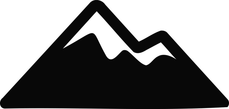 Black and white minimalist mountain or lightning bolt symbol