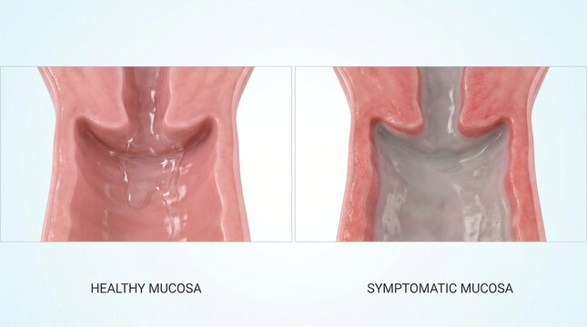Healthy vs Symptomatic Vaginal Mucosa 3D Cross Section Comparison