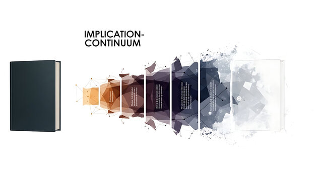 Abstract implication continuum visual series with gradient book isolated on a transparent background