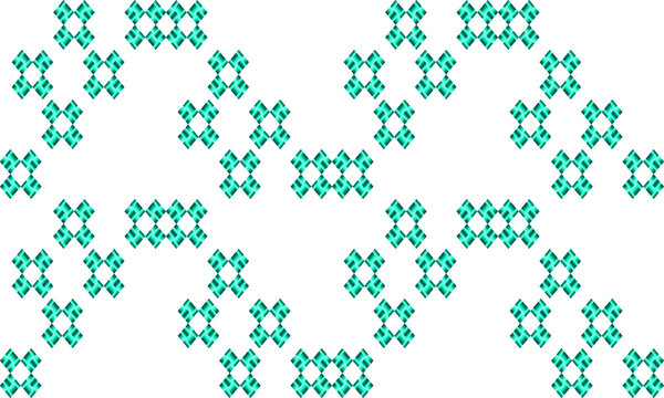 Thai Wave pattern, seamless geometric pattern with triangles, green abstract diamond checkerboard repeat pattern, replete image, design for fabric printing