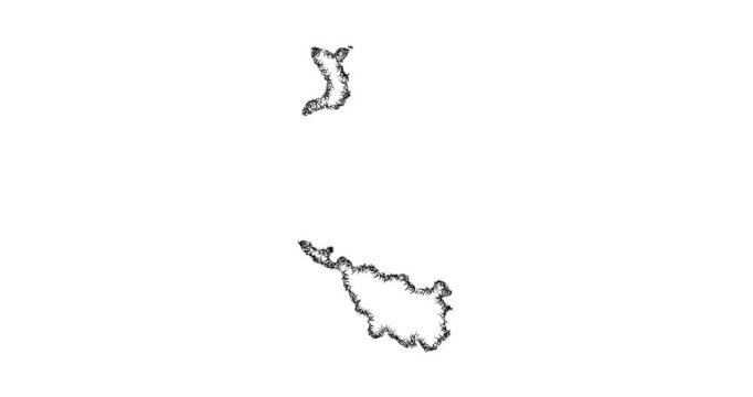 Sketch Bremen outline map animation - smooth progressive reveal