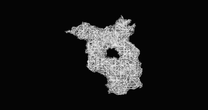 Sketch Brandenburg outline map animation - smooth progressive reveal