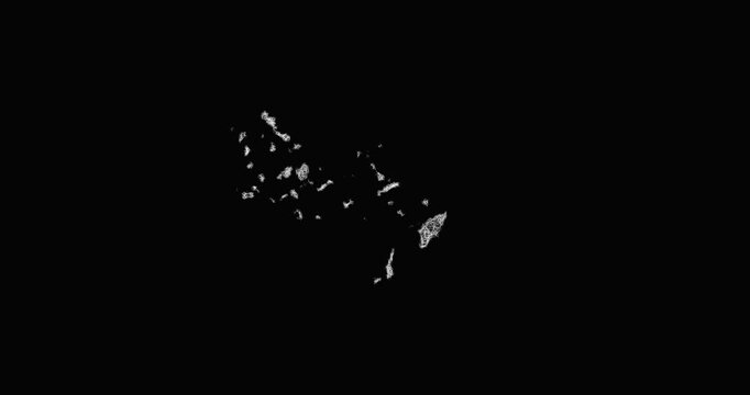 Sketch South Aegean outline map animation - smooth progressive reveal