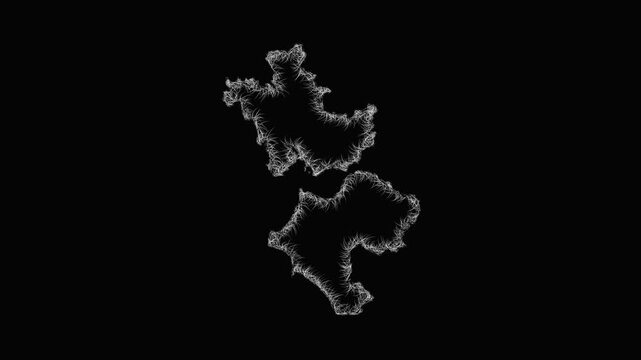 Sketch West Greece outline map animation - smooth progressive reveal