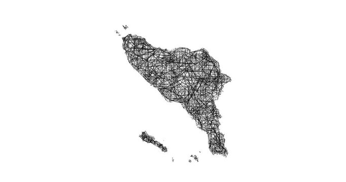 Sketch Aceh outline map animation - smooth progressive reveal