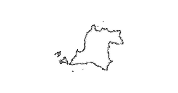 Sketch Banten outline map animation - smooth progressive reveal