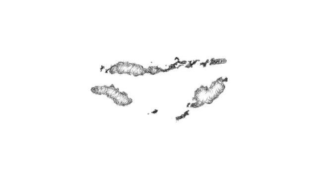 Sketch Nusa Tenggara Timur outline map animation - smooth progressive reveal
