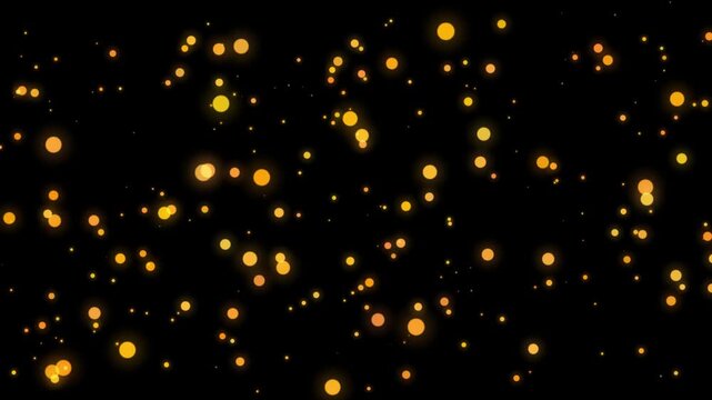 Elegant golden sparkle bokeh lights with smooth floating motion background