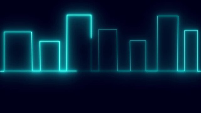 Digital bar chart displays real time corporate analytics data. Interactive bar chart demonstrates modern financial forecasting variables. Economic growth concept using an interactive bar chart.