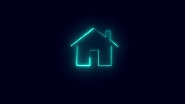 Digital house icon visualizes smart home security property networks. Modern house icon represents real estate mortgage investment assets. Residential architecture concept using a secure house icon.