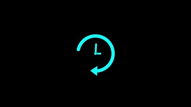Circular arrow icon rotating on black background animation element symbol