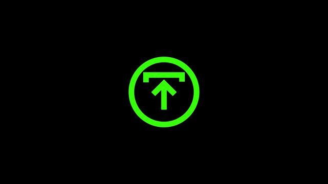 arrow icons evolve in glowing green evolution vector icon set